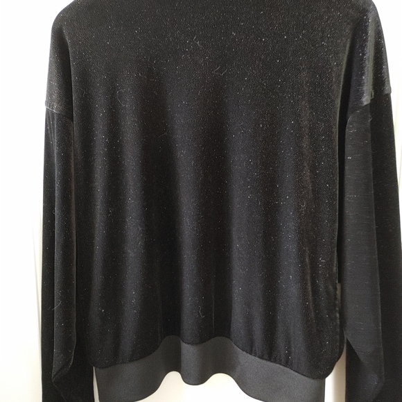 ✨Juicy Couture Black Sparkly Velour Crop Jacket ~ Size L - Picture 7 of 12